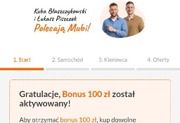 Rabat bonus zniżka na ubezpieczenie OC AC w wysokości 100 zł na Mubi