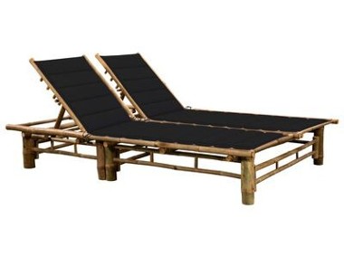 vidaXL 2-osobowy leżak z poduszkami, bambusowy-1