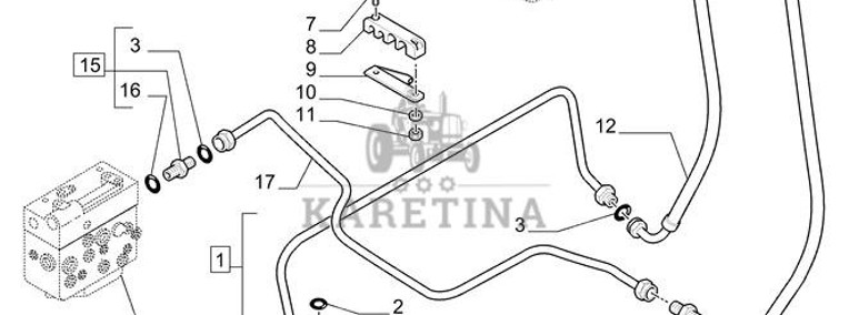 New Holland T6010 Rurka hydrauliczna 47123588-1