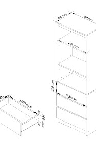 REGAŁ BIUROWY R 60 cm CLP 3 SZUFLADY 2 PÓŁKI BIAŁY / SONOMA-2