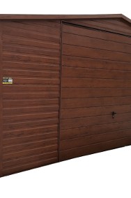 Blaszak garaż blaszany drewnopodobny jednostanowiskowy brama podnoszona okno 7x5-2