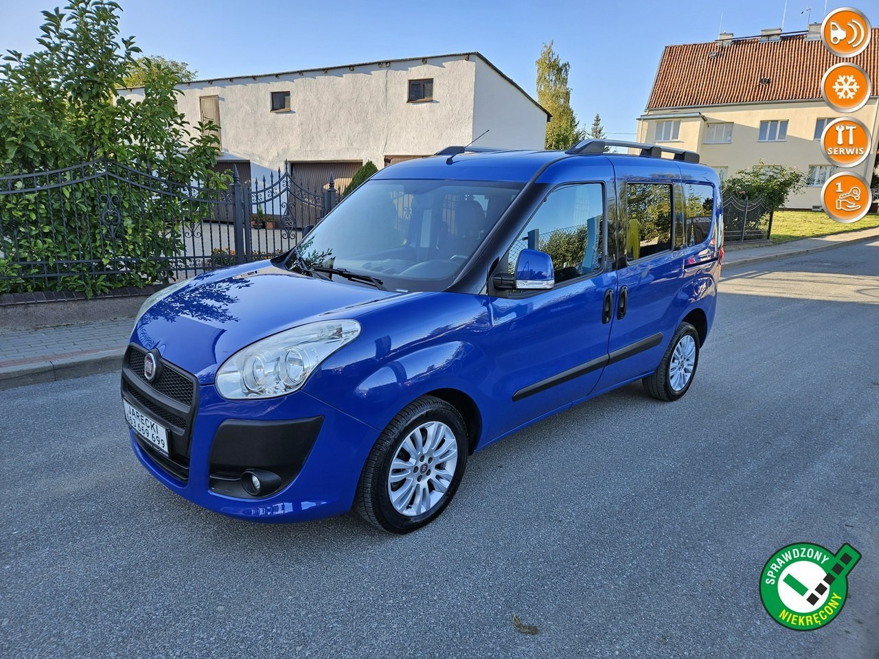 Fiat Doblo II Opłacony Zdrowy Zadbany Serwisowany z Klimą i Alu Po Serwisie 1WŁ
