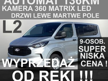 Ford Transit Custom Trend 136KM A8 DrzwiLewe Matrix Led Kamera 360 od ręki 9-os. 2174zł-1