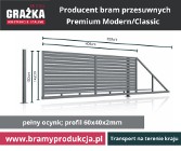 PREMIUM MODERN brama przesuwna z profilem 80x20 poziomym – ocynk