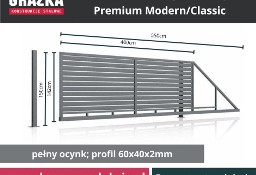 PREMIUM MODERN brama przesuwna z profilem 80x20 poziomym – ocynk