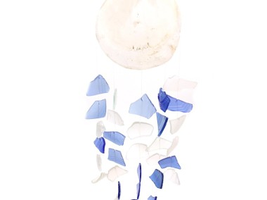 Szklany Dzwonek Wietrzny – Blue / White-1