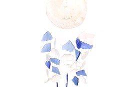 Szklany Dzwonek Wietrzny – Blue / White
