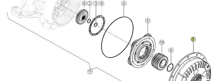 Claas Xerion 4000 - przekładnia planetarna satelitarna - koło zębate 0014992790-1