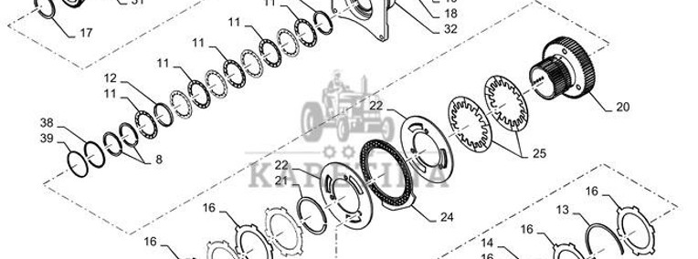 New Holland T6090 T6070 T7230 Tarcza hamulcowa 154.5mm id x 197mm od x 7.74mm thk 435892A2-1