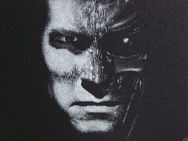 Terminator Obraz ręcznie grawerowany w blasze ...-1