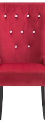 vidaXL Krzesło jadalniane z podłokietnikami, czerwone, aksamitne 248465-3