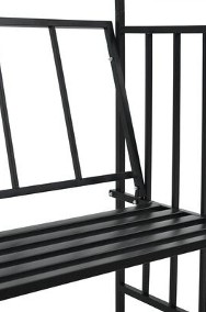 vidaXL Pergola ogrodowa z ławką, czarna, 128x50x207 cm, żelazna-2