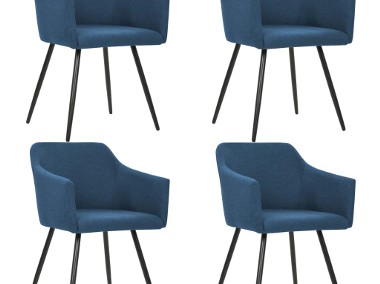 vidaXL Krzesła stołowe, 4 szt., niebieskie, tkanina276073-1