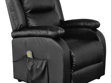 vidaXL Fotel masujący, czarny, sztuczna skóra242512-1