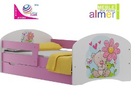 bajkowe łóżko dla dziecka z kolorową grafiką (nie naklejka) 140x70