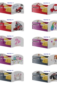 bajkowe łóżko dla dziecka z kolorową grafiką (nie naklejka) 140x70-2