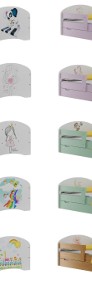 bajkowe łóżko dla dziecka z kolorową grafiką (nie naklejka) 140x70-3