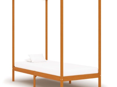 vidaXL Rama łóżka z baldachimem, miodowy brąz, lita sosna, 90x200 cm 283256-1