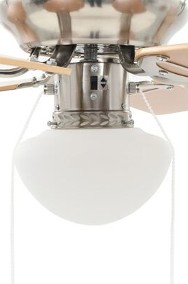 vidaXL Zdobiony wentylator sufitowy z lampą, 82 cm, jasnobrązowy-3