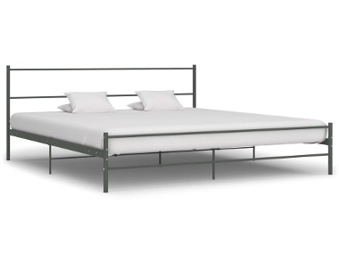 vidaXL Rama łóżka, szara, metalowa, 180 x 200 cm 284684-1