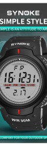 Zegarek elektroniczny cyfrowy Synoke alarm podświetlana tarcza stoper LED -3