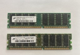 Pamięć RAM 2x Micron 256 MB DDR PC2700 333 MHz