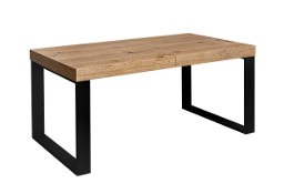 Stół rozkładany S51 - różne wymiary, fornir, noga metal, loft