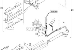 New Holland T6090 T6070 Silownik hydraul double acting, 40mm rod, 390mm stroke 82036196