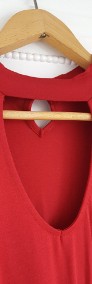 Czerwona bluzka top L 40 stójka dekolt-3