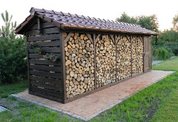 Duża drewutnia z domkiem narzędziówka wiata na opał domek z drewna domki  