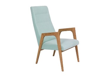 NANO Fotel - fotel z wysokim oparciem i drewnianymi poręczami -1