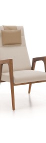 NANO Fotel - fotel z wysokim oparciem i drewnianymi poręczami -3