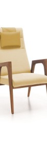 NANO Fotel - fotel z wysokim oparciem i drewnianymi poręczami -4