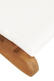 vidaXL Składany leżak z kremową poduszką, lite drewno tekoweSKU:310667*-3