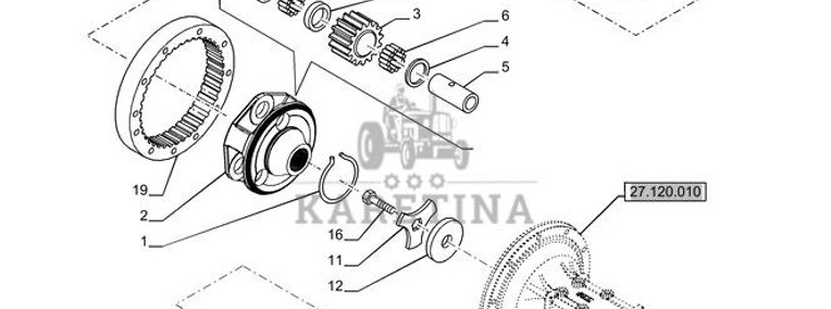 New Holland T6070 Wałek główny 29t x 76.78mm id x 84.3mm od x 1073.5mm l 47523140-1