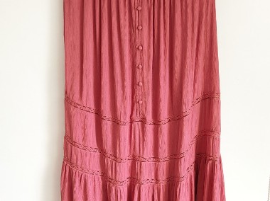 Nowa spódnica Asos 42 XL brudny róż różowa falbany wiskoza retro boho hippie-1