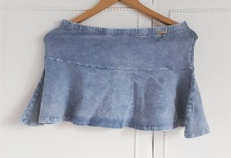 Bawełniana spódnica Cropp S 36 niebieska mini spódniczka falbana bawełna lato
