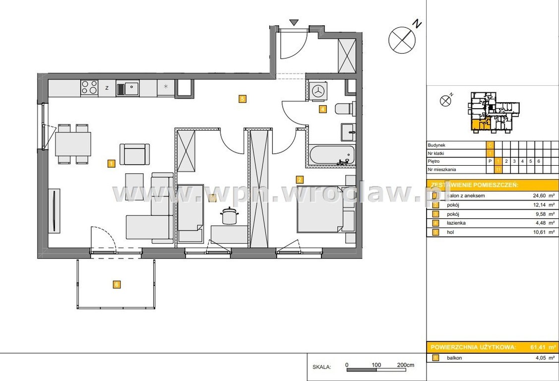 Rozkładowe 3pok mieszkanie, balkon, Różanka - Ansicht 2