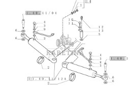 New Holland T6090 T7230 Silownik ukl kierown double acting, 25mm rod, 200mm stroke 47130812