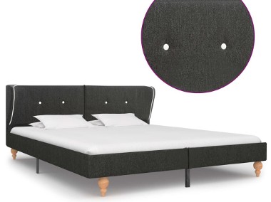vidaXL Rama łóżka, ciemnoszara, płótno konopne, 160 x 200 cm 280570-1