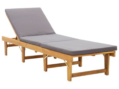 vidaXL Składany leżak z poduszką, lite drewno akacjowe46491-1