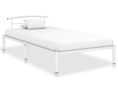 vidaXL Rama łóżka, biała, metalowa, 90 x 200 cm284650-1