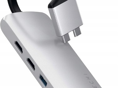 SATECHI dual multimedia hub adapter podwójne. USB-C USB-A 2X HDMI MICRO/S-1