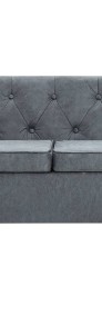 vidaXL Sofa 2-osobowa w stylu Chesterfield, materiałowa, szara247159-3