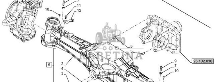 New Holland T6070 Pochwa mostu napedow 47912965-1