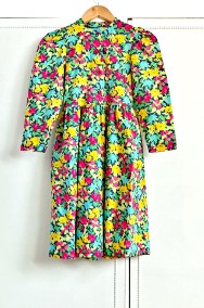 Dziewczęca sukienka vintage 9 10 lat bawełna midi retro kwiaty-2