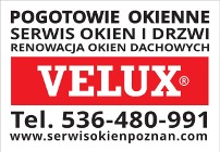 VELUX POGOTOWIE OKIENNE SERWIS RENOWACJA OKIEN DRZWI PCV,ALU,DREW. POZNAŃ WLKP.