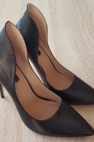 Nowe buty szpilki Lost Ink 39 czarne skóra wysokie obcasy eleganckie do biura-2