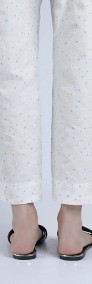 Nowe spodnie indyjskie XS 36 S 6 białe wzór salwar pajama cygaretki Bollywood -3