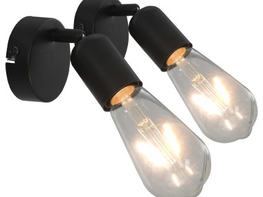 vidaXL Lampy, 2 szt., żarówki żarnikowe, 2 W, czarne, E27 281411-1